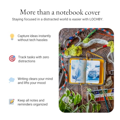 LOCHBY® Mini Field Journal | Water Resistant Waxed Canvas | Pen Loop | Included Tomoe River Notebook | Perfect for Travel, Art, Bullet Journal - color: Brown, size: Pocket-size Hook