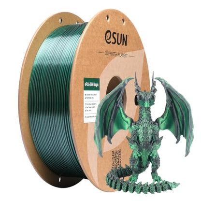 eSUN Silk PLA 3D Printer Filament 1.75mm Black Green Dual Color Filament - color: Black Green