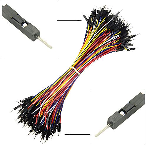 150PCS 5 Colors 1Pin 2.54mm Male to Male Breadboard Jumper Wire PVC Soldering Brushless Motor Double-end Tinning Connector Cable(PCB Jump Circuit Board Cable Wire Set) 200mm