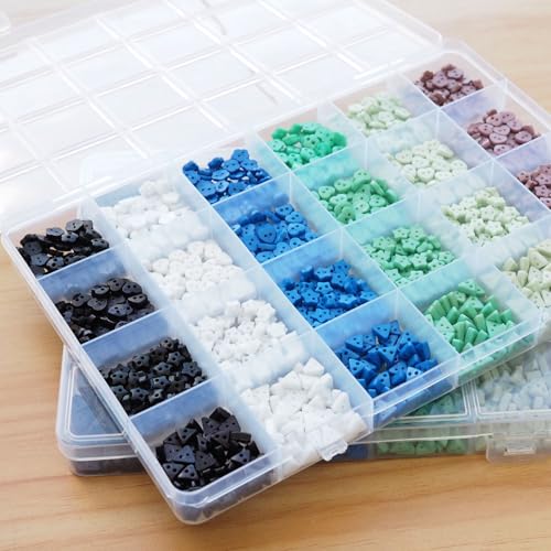 1200pcs Tiny Resin Buttons 7/32" （6mm 2 Hole Mini Resin Round Button for MiniClothing Sewing Accessories DIY Hand Sewing （4 Styles Mixed）