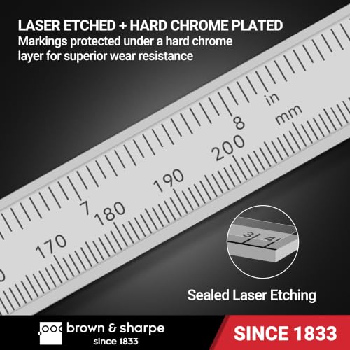 Brown & Sharpe 8 Inch Vernier Workshop Caliper, 1/128 Inch Resolution