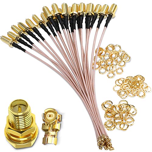 TUOLNK RP-SMA to IPX MHF1 Coax Cable UFL U.FL to RPSMA Female Coaxial Cable for Mini PCI WiFi Antenna Extension-8inch (20cm) 5pcs - size: 8inch