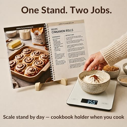 Extra Large Food Scale Grams and Ounces - Digital Food Scale with Countertop Stand – Tempered Glass Kitchen Scales with Backlit LCD, Multiple Units – 33LB/15KG Capacity and Auto Off Function