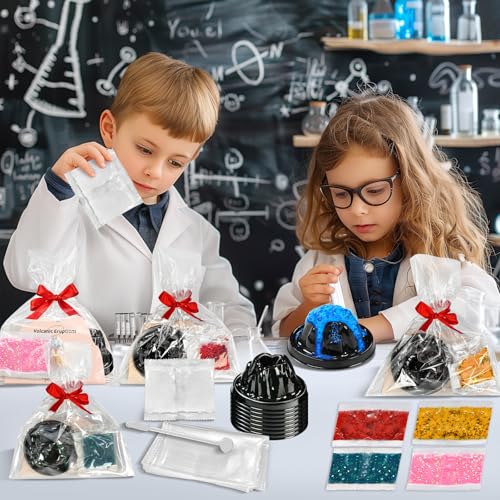 rifamee 24Pcs Volcano Eruption Science Kit Party Favor Experiments Gifts for 4-6 8-12 Age Boys and Girls Valentine's Day Christmas (Volcano 2, One Size)