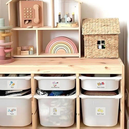 Dresser Picture Labels for Kids Drawers Baby Clothes Organizer Stickers - color: Clothing Label