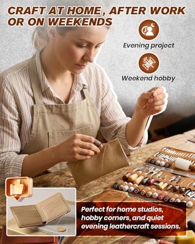 SAKERNEO Leather Working Tools kit Leather Tooling Kit Leather Craft Tools - size: Max Version