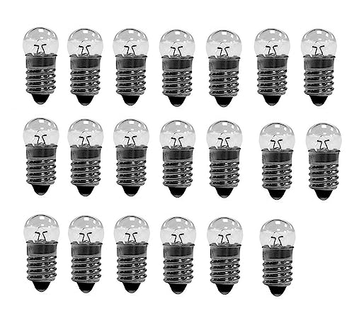 10x E10 Miniature Screw Base Light Bulbs 2.5V Flashlight Lamp Mini Light Bulbs (2.5, Volts)
