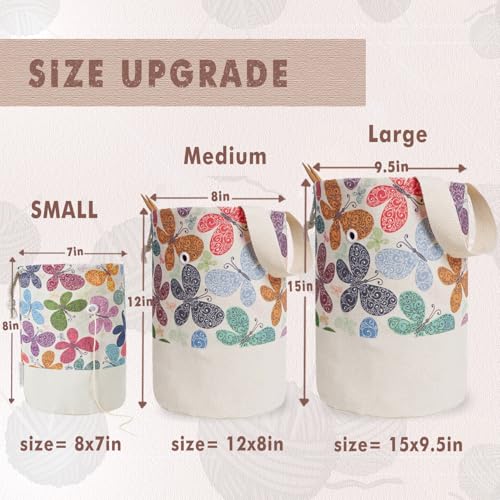 TOGETRUE Yarn Bag, Knitting Crochet Bag, Portable Yarn Storage Bags Organizer for Crocheting Project, Store Skein Ball, Short Knitting Needle (Medium, Butterfly) - color: Butterfly, size: Medium