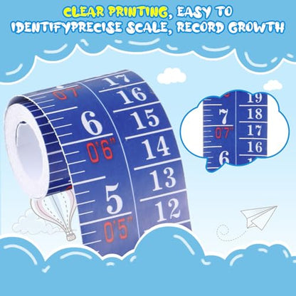 Tatuo 1 Pc Height Growth Chart for Wall Ruler Tape Adhesive for Home,Blue - color: Blue