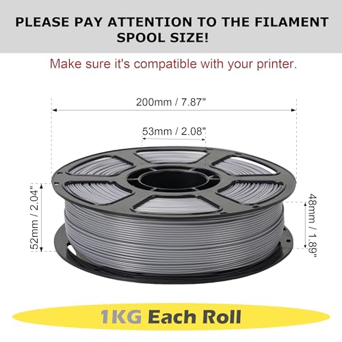 PLA Pro Filament Bundle 6KG, PLA+ 3D Printer Filament 1.75mm Kit - color: Plus Black+cement Grey+chocolate Brown+silvery Gray+light Grey+lvory White