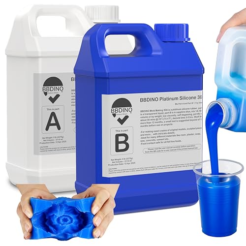 BBDINO Silicone Mold Making Kit 30A Platinum Liquid 1 Gallon Sapphire Blue - size: Sapphire Blue 160 Oz