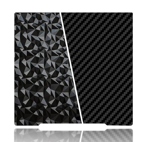 254x241mm 3D Printer Build Plate Smooth PEO+Smooth PET Spring Steel Sheet for Prusa I3 MK3/MK3S/MK3S+/MK2.5S Heated Bed (Carbon Fiber + Diamond Pattern) - size: 254x241mm