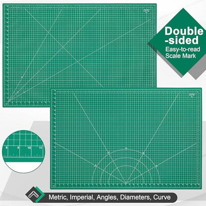 Density-upgraded 24" x 36" Large Self Healing Sewing Mat, Idemeet Rotary Cutting Mat 5-Ply Cut Board for Crafts Hobby Project, Scale Size 24" x 36", A1, Green - color: Green, size: 36.8"L x 24.8"W