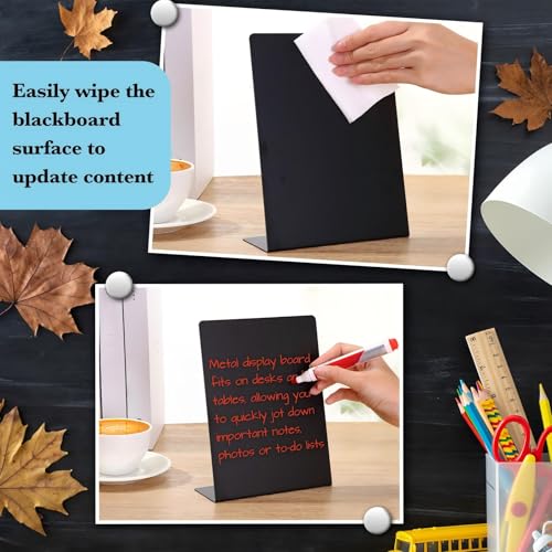 Fainne 2 Pcs Magnetic Stand Bulletin Board Metal, Black, 6 x 8 Inches - color: Black, size: 6 x 8 Inches