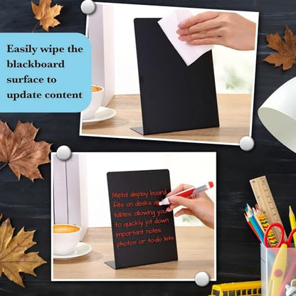 Fainne 2 Pcs Magnetic Stand Bulletin Board Metal, Black, 6 x 8 Inches - color: Black, size: 6 x 8 Inches