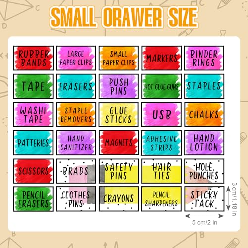 Frienda 84 Pcs 4 Sheet Classroom Toolbox Labels for Teacher,Watercolor - style: Watercolor