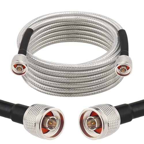 MOOKEERF RG8X N Male to N Male Cable 15FT,Ultra Low Loss N Cable 50 ohm RG8X Stranded Core for WiFi Router,Amplifier,Antenna,Signal Booster Use - size: 15FT