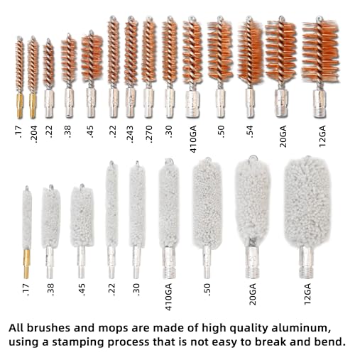 BESTNULE Gun Cleaning Kit for All Guns, Brass Rods w/Chamber Cleaning Pads - style: Plastic Jags and Loops