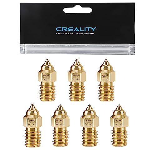 Creality 22PCS Ender 5 S1 Brass Nozzles Kit, 3D Printer 10PCS 0.4mm and 2PCS 0.2mm, 0.3mm, 0.5mm, 0.6mm, 0.8mm, 1.0mm Nozles Kit for Ender 3 V3 SE, Ender 5 S1, Ender 7, Spider 1.0 - style: Ender 3 V3 SE Brass Multi Size