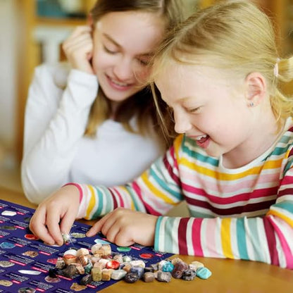 Gamerside Rocks Collection Box 48 Real Gem Stones, Science Kit for Kids 6+ - color: 48 Rocks