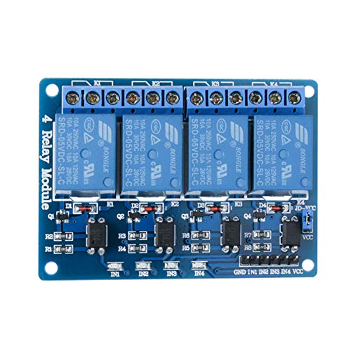 ELEGOO 4 Channel DC 5V Relay Module with Optocoupler for Arduino Projects - size: 4 Channel