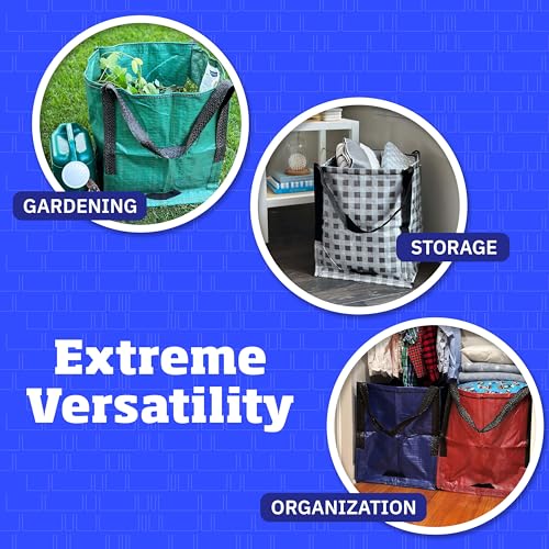 DURASACK Heavy Duty Storage Tote Bag 22-Gallon, Green, Pack of 4 - color: Green, size: Pack of 4