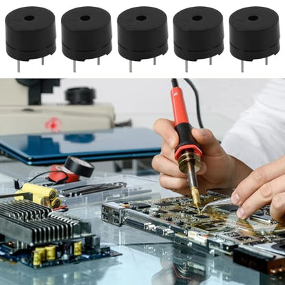 10PCS 12MMx8.5MM Passive Buzzer 12085 42R Resistance 3V-12V Common Use Mini Piezo Buzzers Kit 2 Terminals Active Electronic Alarm Long Continuous Beep Tone Alarm Ringer for Arduino - color: 10pcs 12MMx8.5MM
