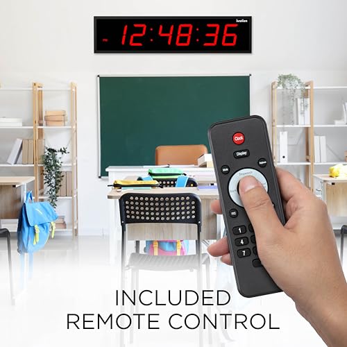 Ivation Oversized Digital Wall Clock with Large LED Display & Timer, 60" - color: Red, size: 60" Inch