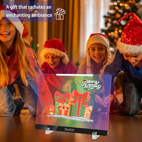 LED Acrylic Led Note Board with Unlimited Colors,Amazing Dreamy Rainbow Light,Voice-Sensing Smart System,App & Remote Control,Glowing Desktop Drawing Note Board,Extra-Thick 0.16X12X8.5 in