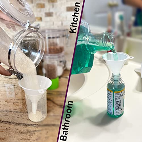 Oil Funnel Set - Plastic Funnels for Automotive & Kitchen - color: White