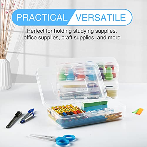 Sooez 6 Pack Pencil Case, Large Hard Pencil Box Bulk, Clear Crayon Box - color: Clear, size: 6 Pack