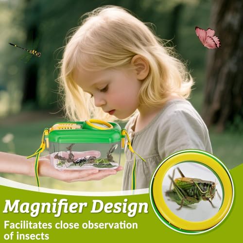 Biggun 2 Set Bug Catcher for Kids Ages 3-10 Explorer Toys Birthday Gift - color: Pink+green