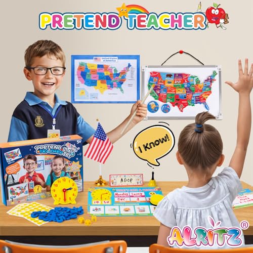 Alritz Role Pretend Teacher Playset School Toys Kit for Kids Ages 6+