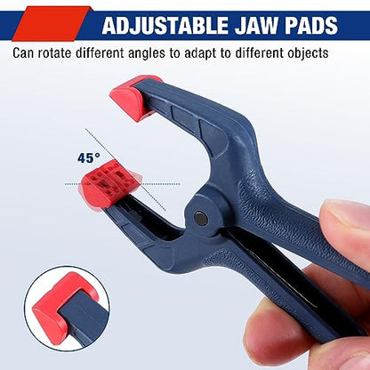 WORKPRO Spring Clamp Set, 16-Piece 3-3/8" with Adjustable Jaw Pads - color: Blue, size: Single Size Set (3-3/8")