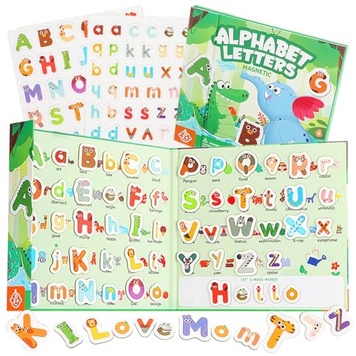 Upgrade Magnetic Letters Book for Kids, 78 PCS Magnetic Alphabet Letters, Uppercase & Lowercase ABC Magnets for Toddlers 1-3 Learning, Preschool Classroom Must Haves - color: Letters