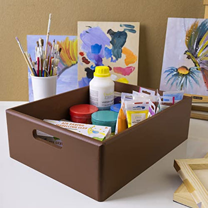 Creative Deco XL Brown Wooden Crate Nesting Crate Handles - color: Brown, size: XL
