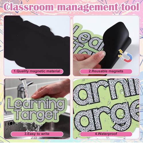 AmazingSpark 12 Pcs Classroom Schedule Magnets Learning Target Magnets Set - style: Vivid
