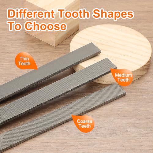 HARFINGTON Flat Coarse Cut File 6" Double Cut Teeth High Carbon Steel Hand Rasp File with Plastic Handle for Metal Wood Deburring Removing - size: 6", style: Coarse