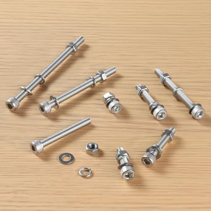 184 PCS M5 Screws Assortment Kit, 304 Stainless Steel M5 Bolts Kit, M5x 30/35/40/45/50/60mm, Hex Socket Head Cap Screws Bolts Nuts Washers Set - size: M5x 30/35/40/45/50/60mm