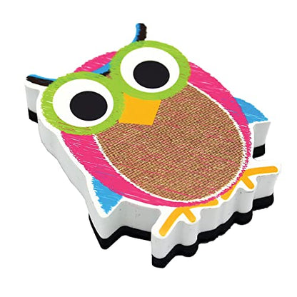 Ashley Productions Burlap Scribble Owl Magnetic Whiteboard Eraser - color: Burlap Scribble Owl, size: Pack of 1