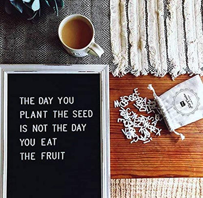 Black Felt Letter Board Baby Announcement Sign with Rustic Wood White Frame - Rustic Farmhouse Letter Board Sign with Stand - 12x16 Felt Board Changeable Message Board with 350 Letter Set - color: Black, size: 12x16 inches