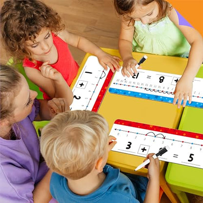 8 Packs Magnetic Number Line Boards, Dry Erase Writable and Erasable Math Board Addition & Subtraction White Board Magnets for Kids, Students, Classroom and Home (Each Measures 12” x 3.5”) - color: Stars（magnetic Boards）, size: 0-10/0-20 -8 Packs