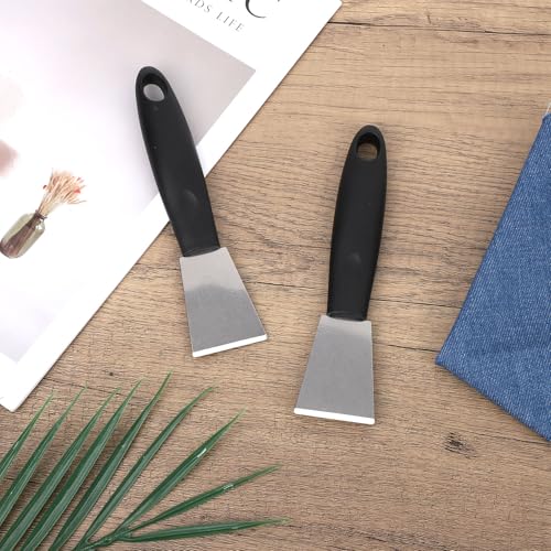 2pcs 3D Printer Scraper Set, Stainless Steel Straight Head Print Scraper with Non-Slip Plastic Grip Professional Metal 3D Printer Bed Accessories Spatula Tool for Model Removal