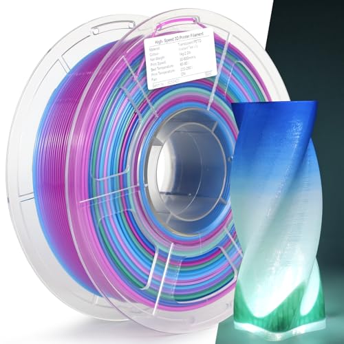 3D Printer PETG Filament Translucent 1.75mm High Light Transmittance 3D Printing Filament,Print Speed 30-600mm/s PETG Filament, Clear Teal Lily 3D Printer Filament 1KG - color: Petg Translucent Teal Lily