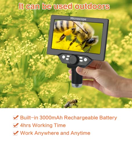 Koolertron 7 Inch LCD Digital Microscope 12MP 1080P with 32G TF Card - size: 7 inch (32GB)