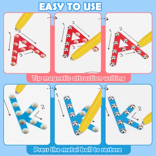 Double Sided Magnetic Letter Board: 2 in 1 Alphabet Magnets Tracing Board