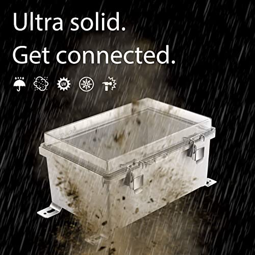 Gratury Junction Box, IP67 Waterproof Plastic Enclosure for Electrical Project, Hinged Transparent Cover, Includes Mounting Plate and Wall Bracket - color: Transparent, size: 11.4"×7.5"×5.5"