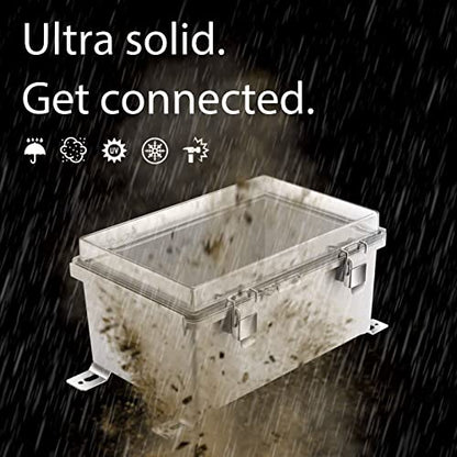 Gratury Junction Box, IP67 Waterproof Plastic Enclosure for Electrical Project, Hinged Transparent Cover, Includes Mounting Plate and Wall Bracket - color: Transparent, size: 11.4"×7.5"×5.5"