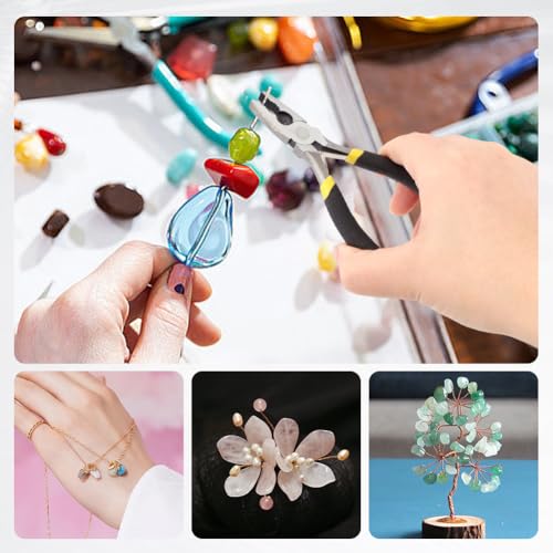 Mini Pliers Set, 8pcs Long Nose Pliers with Comfort Grip Handles for Making Crafts, Electronic Repairing & Jewelry, Multi Purpose Jewelry Making Tools, DIY Nippers Repair Tool Kit