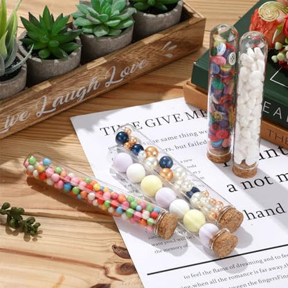 Thyle Glass Test Tubes Bulk with Cork Clear Stoppers, 25x140mm/45ml, 100 Pcs - size: 25x140mm/45ml